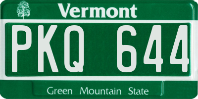 VT license plate PKQ644