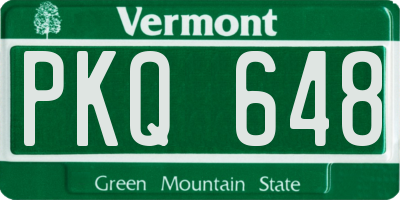 VT license plate PKQ648