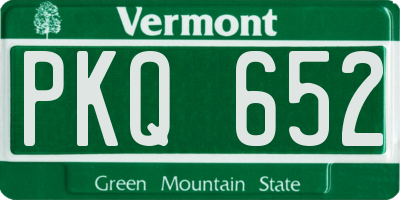 VT license plate PKQ652