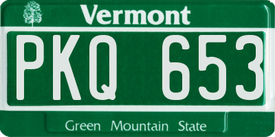 VT license plate PKQ653