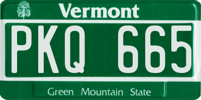 VT license plate PKQ665