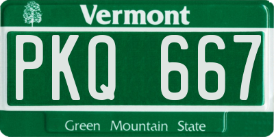 VT license plate PKQ667