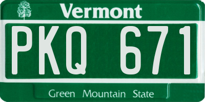 VT license plate PKQ671