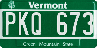 VT license plate PKQ673