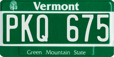 VT license plate PKQ675