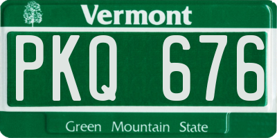 VT license plate PKQ676