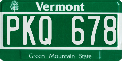 VT license plate PKQ678