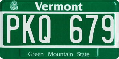 VT license plate PKQ679