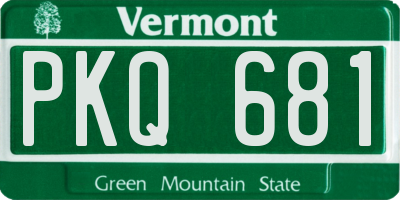 VT license plate PKQ681