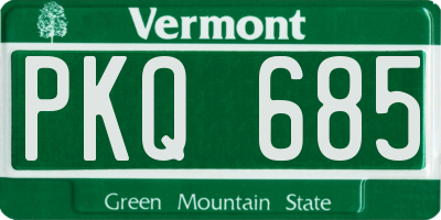VT license plate PKQ685