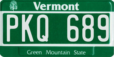 VT license plate PKQ689