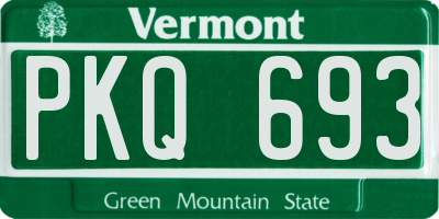 VT license plate PKQ693