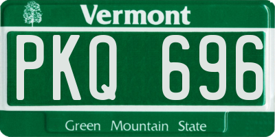 VT license plate PKQ696