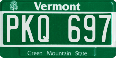 VT license plate PKQ697