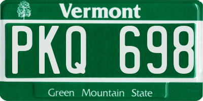 VT license plate PKQ698