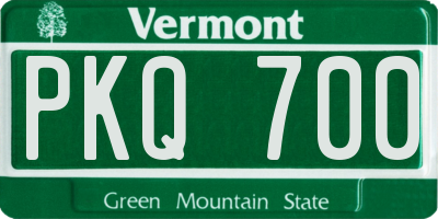 VT license plate PKQ700