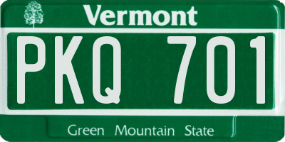 VT license plate PKQ701