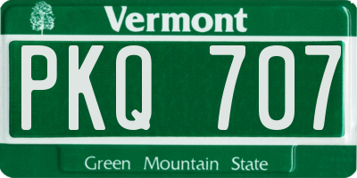 VT license plate PKQ707