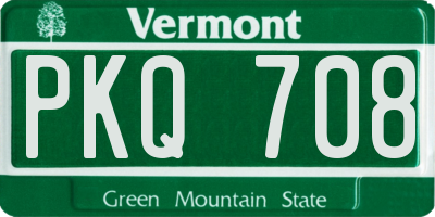 VT license plate PKQ708