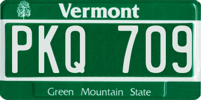 VT license plate PKQ709