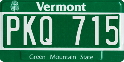 VT license plate PKQ715