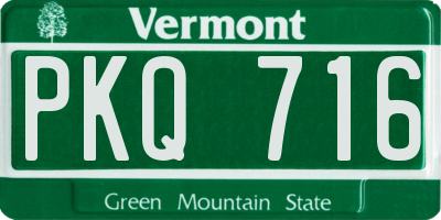 VT license plate PKQ716