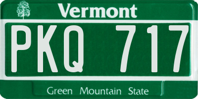 VT license plate PKQ717