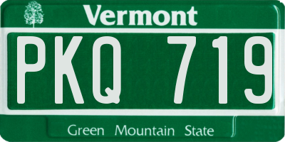 VT license plate PKQ719