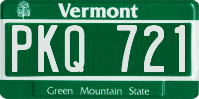 VT license plate PKQ721