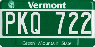 VT license plate PKQ722