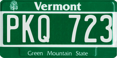 VT license plate PKQ723