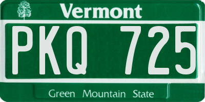 VT license plate PKQ725