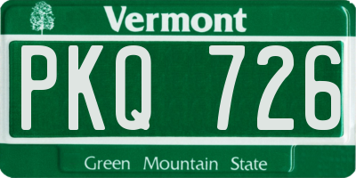VT license plate PKQ726