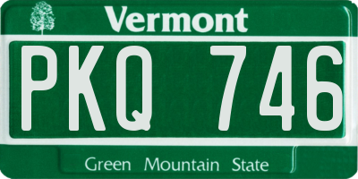VT license plate PKQ746
