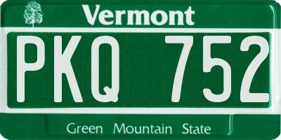 VT license plate PKQ752