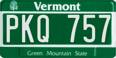 VT license plate PKQ757