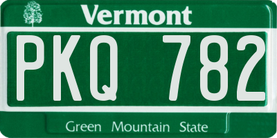 VT license plate PKQ782