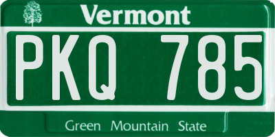 VT license plate PKQ785