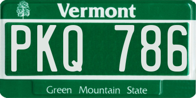VT license plate PKQ786