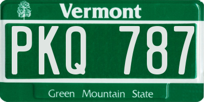 VT license plate PKQ787