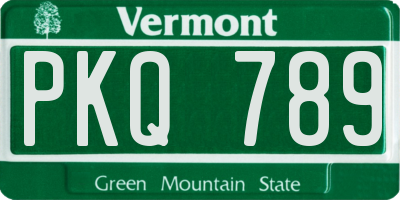 VT license plate PKQ789