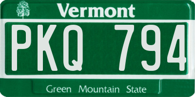 VT license plate PKQ794