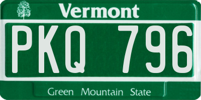 VT license plate PKQ796