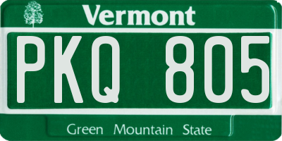 VT license plate PKQ805