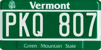 VT license plate PKQ807