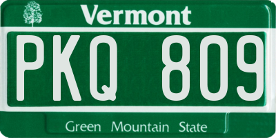 VT license plate PKQ809