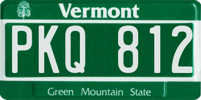 VT license plate PKQ812