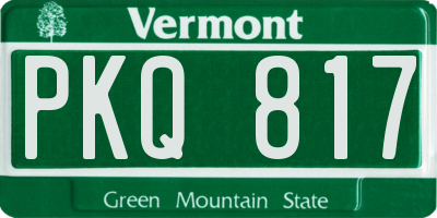 VT license plate PKQ817