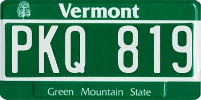 VT license plate PKQ819