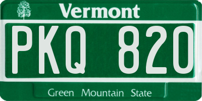 VT license plate PKQ820